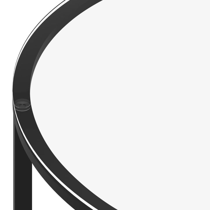 stuebord 70 cm hærdet glas marmoreffekt sort