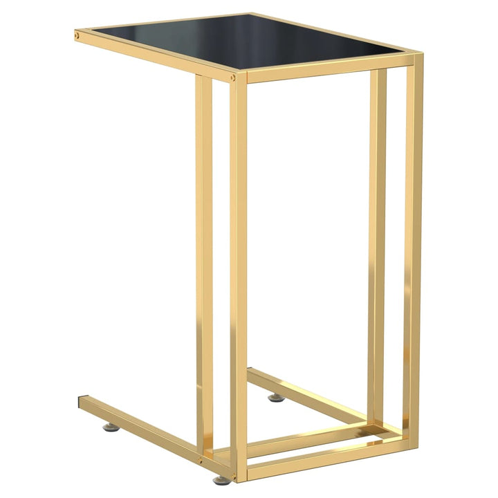 sidebord 50x35x65 cm hærdet glas sort