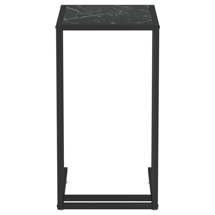 sidebord 50x35x65 cm hærdet glas sort marmor