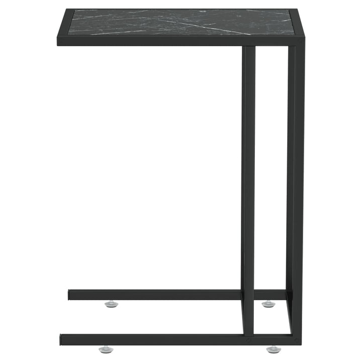 sidebord 50x35x65 cm hærdet glas sort marmor