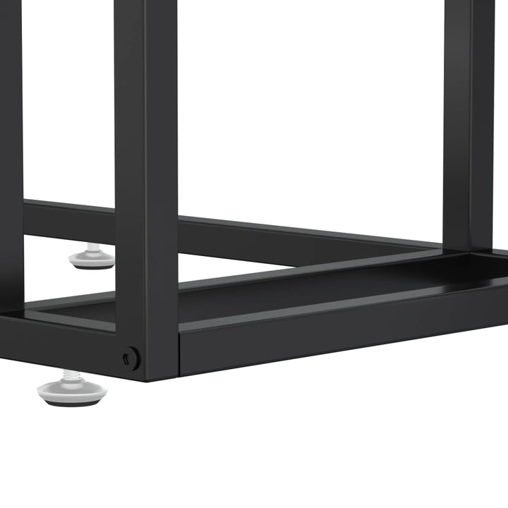 sidebord 50x35x65 cm hærdet glas sort marmor