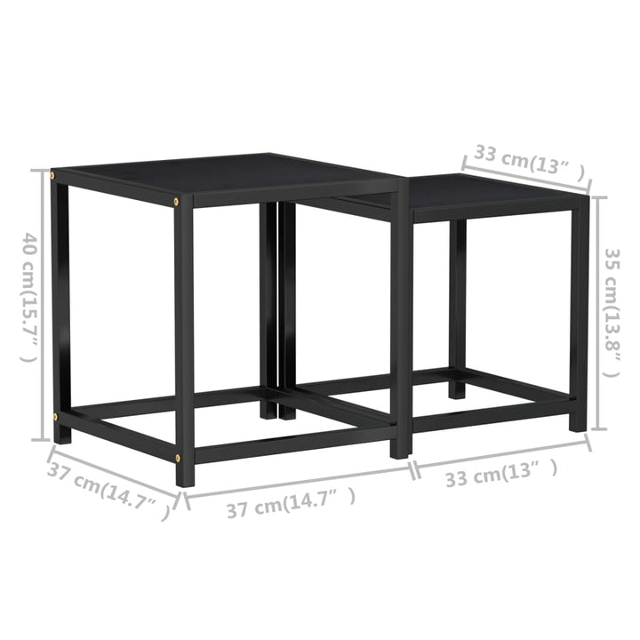 sideborde 2 stk. MDF sort