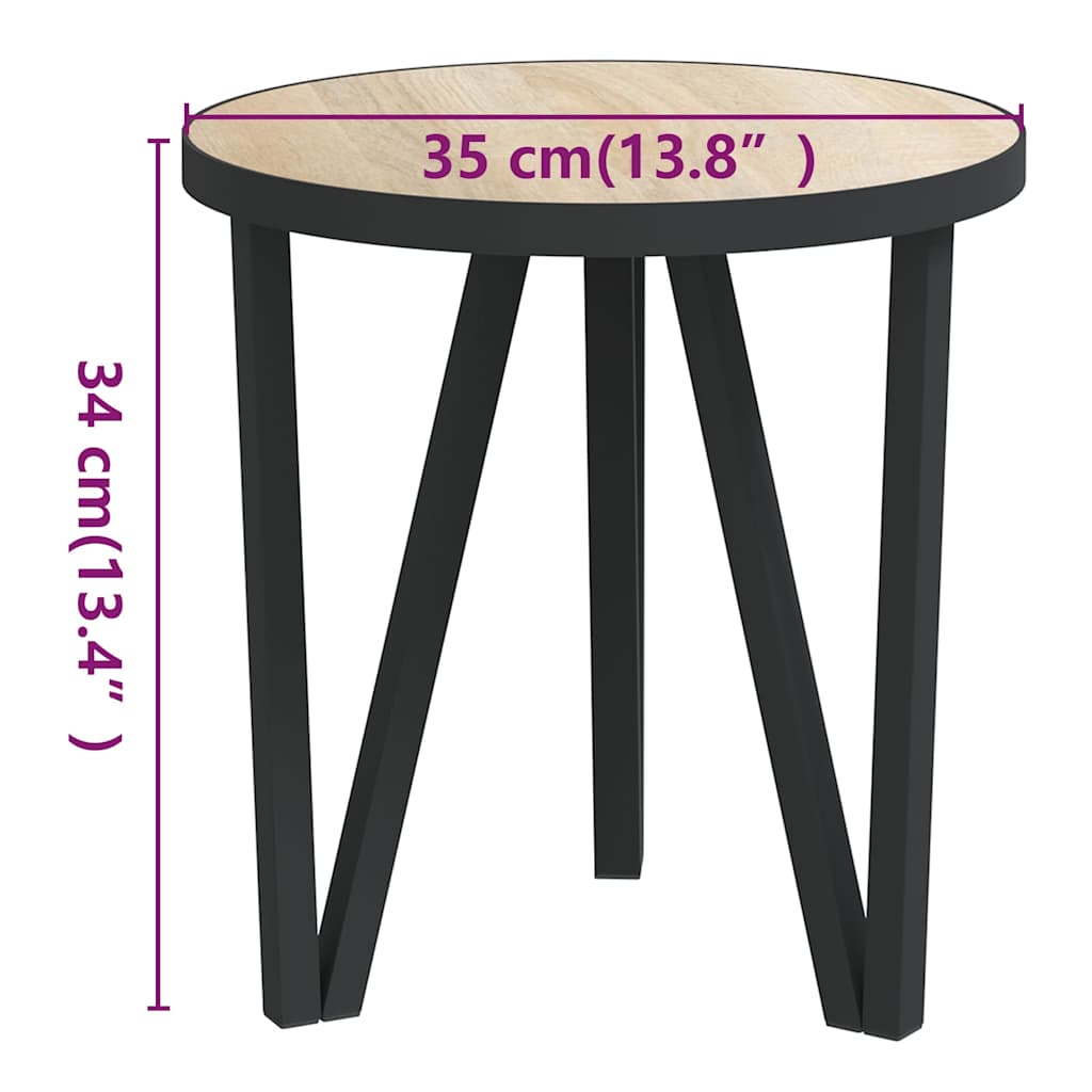 sidebord Ø35 cm MDF sonoma-eg