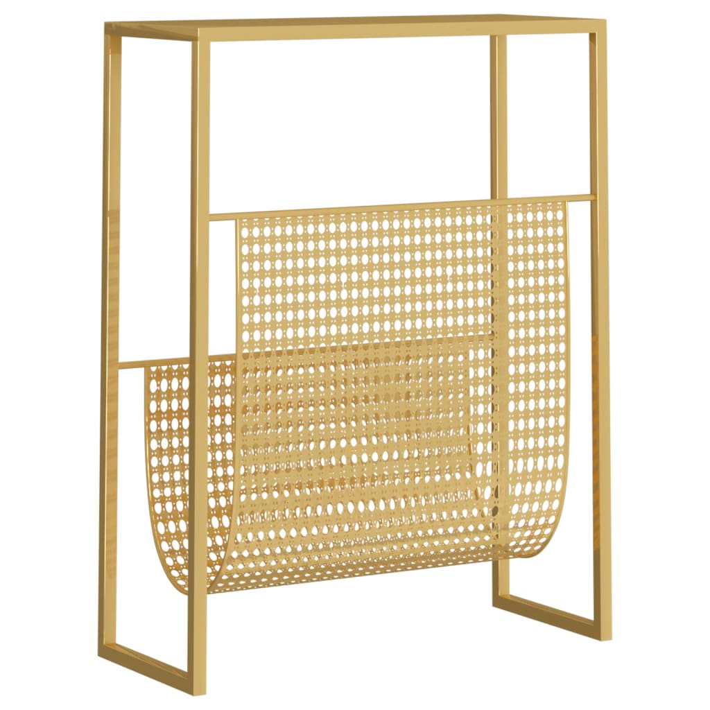 magasinholder 35x15x45 cm stål guldfarvet