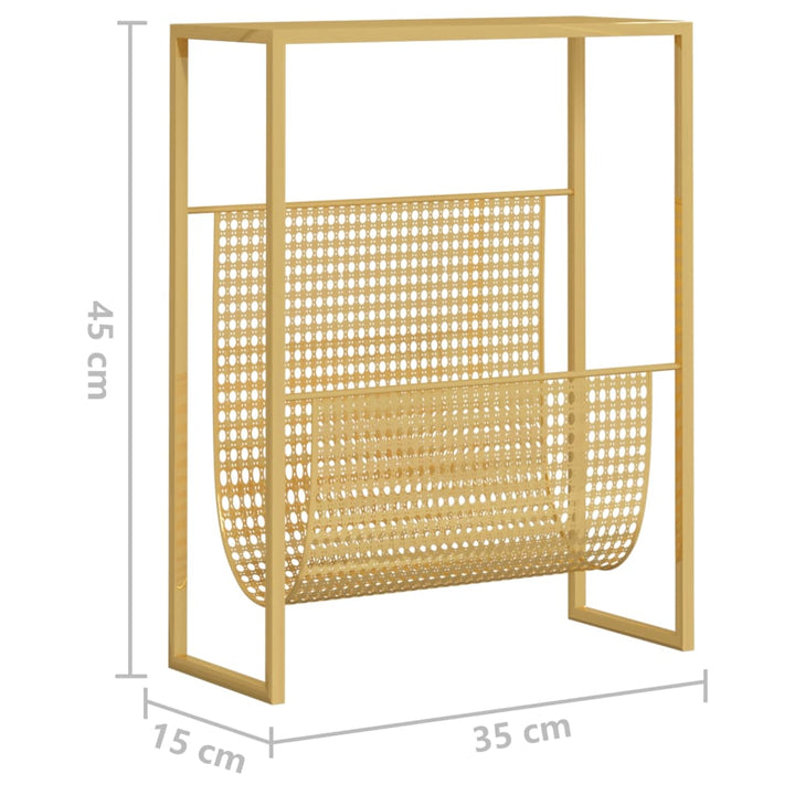 magasinholder 35x15x45 cm stål guldfarvet
