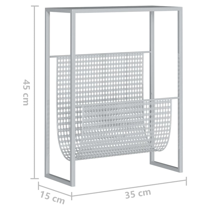 magasinholder 35x15x45 cm stål sølvfarvet