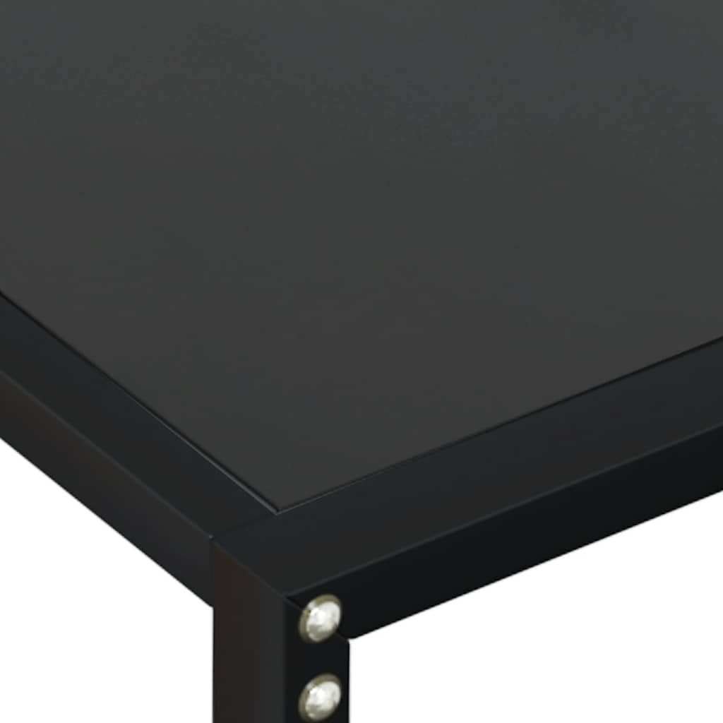 konsolbord 140x35x75,5 cm hærdet glas sort