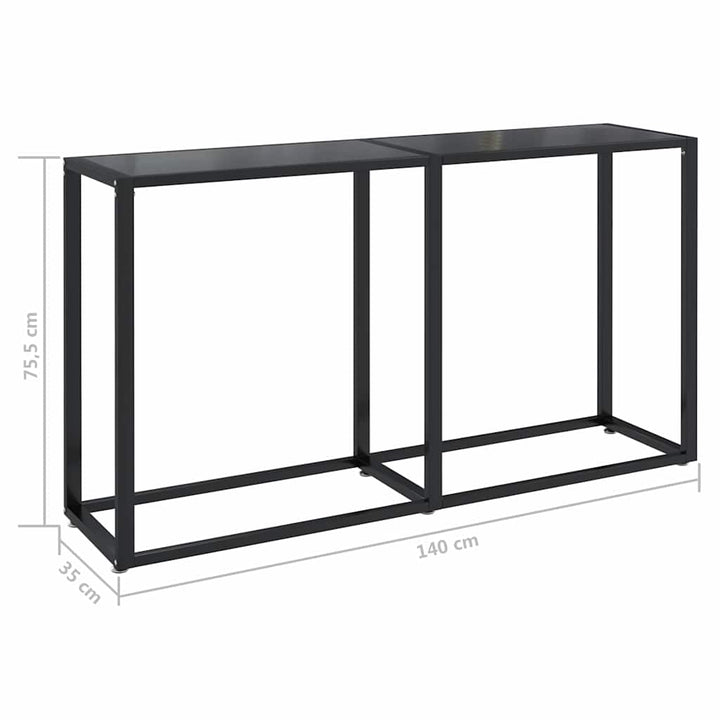 konsolbord 140x35x75,5 cm hærdet glas sort