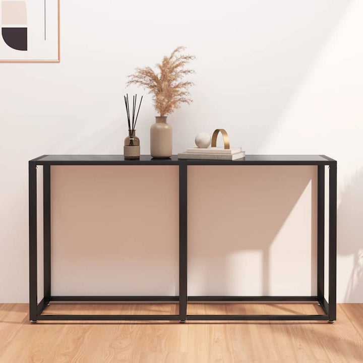 konsolbord 140x35x75,5 cm hærdet glas sort