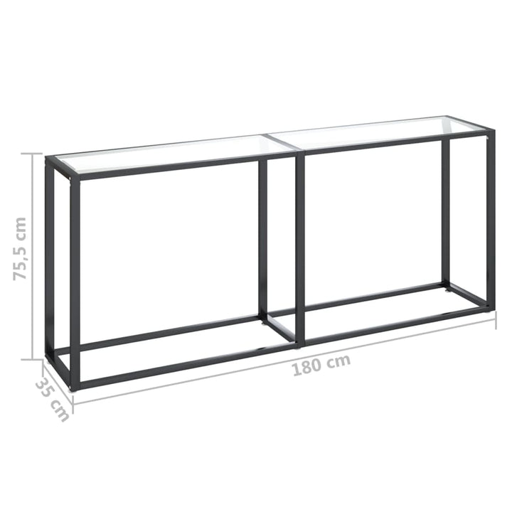konsolbord 180x35x75,5 cm hærdet glas transparent