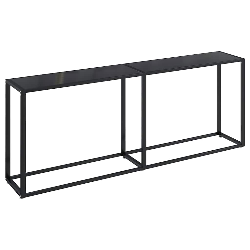 konsolbord 200x35x75,5 cm hærdet glas sort