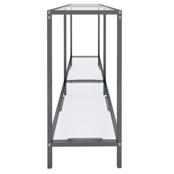 konsolbord 140x35x75,5 cm hærdet glas transparent