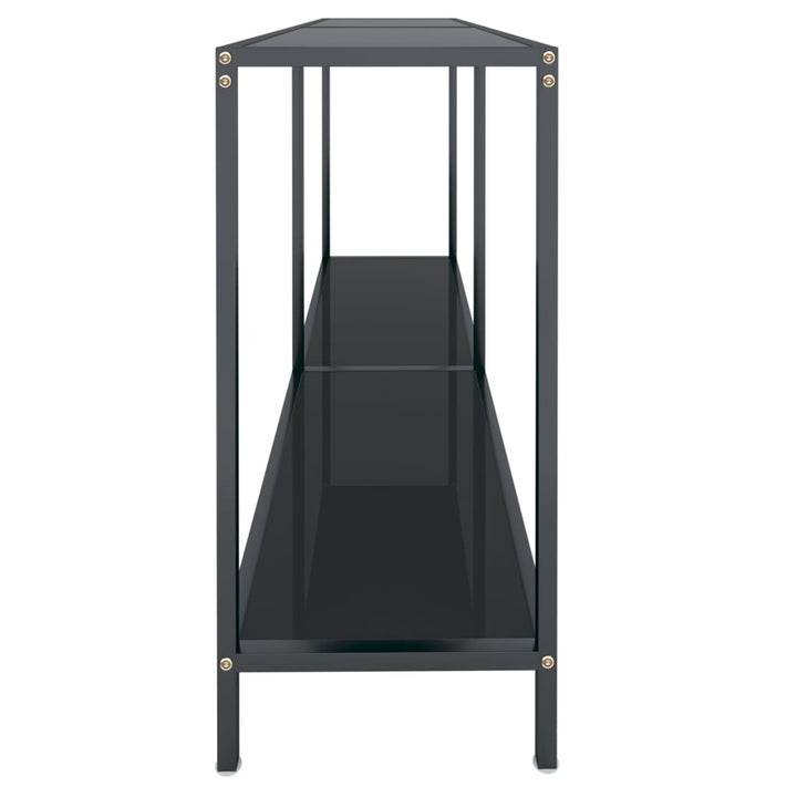 konsolbord 140x35x75,5 cm hærdet glas sort