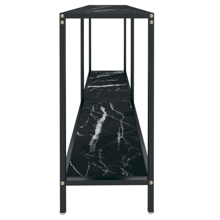 konsolbord 140x35x75,5 cm hærdet glas sort