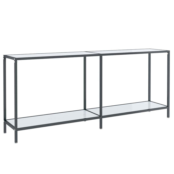 konsolbord 180x35x75,5 cm hærdet glas hvid