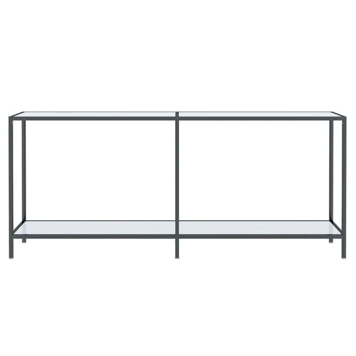 konsolbord 180x35x75,5 cm hærdet glas hvid
