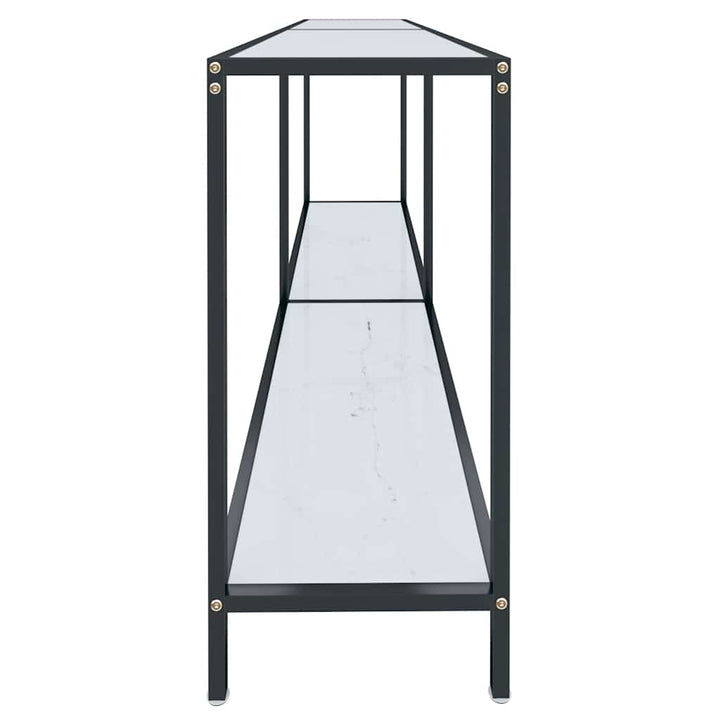 konsolbord 180x35x75,5 cm hærdet glas hvid