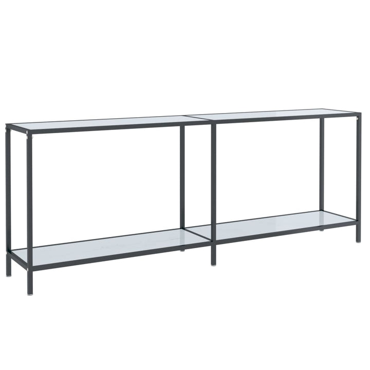 konsolbord 200x35x75,5 cm hærdet glas hvid