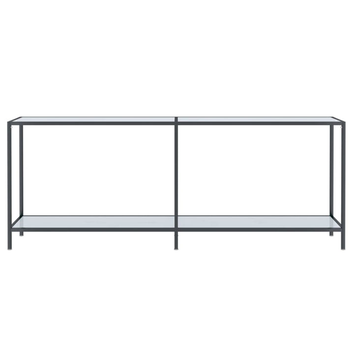 konsolbord 200x35x75,5 cm hærdet glas hvid