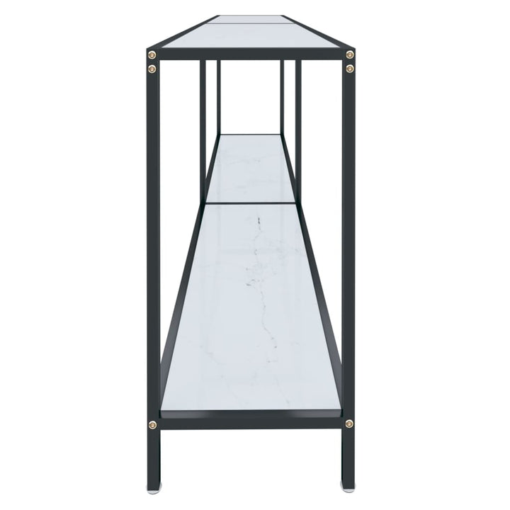 konsolbord 200x35x75,5 cm hærdet glas hvid