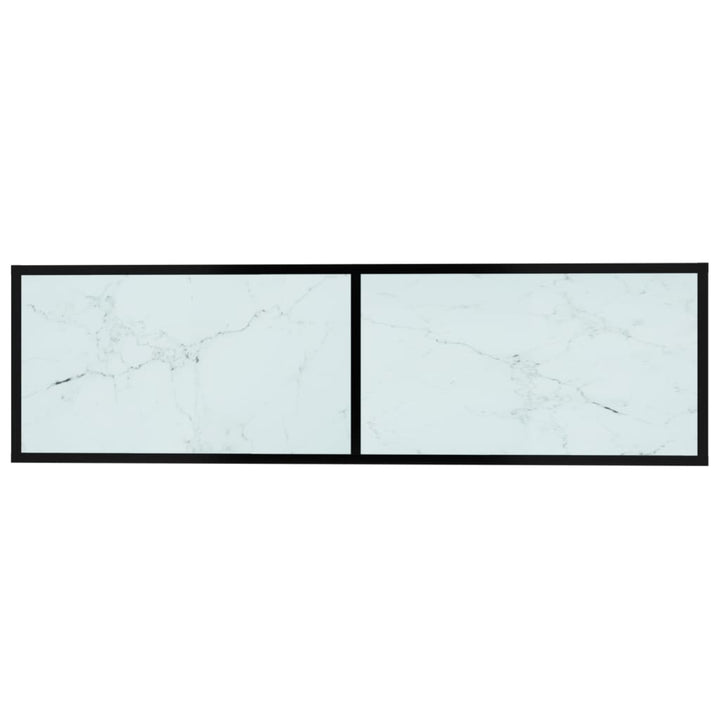 tv-bord 140x40x40,5 cm hærdet glas marmoreffekt hvid