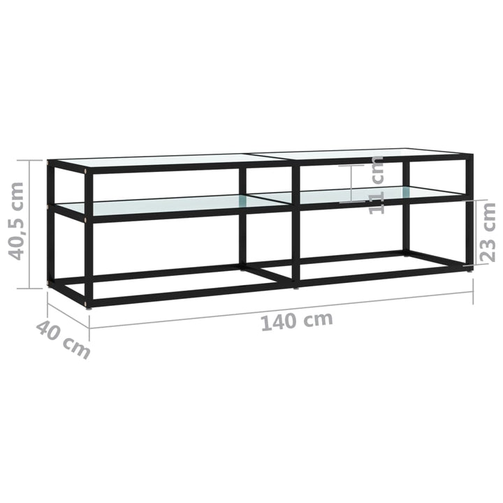 tv-bord 140x40x40,5 cm hærdet glas marmoreffekt hvid