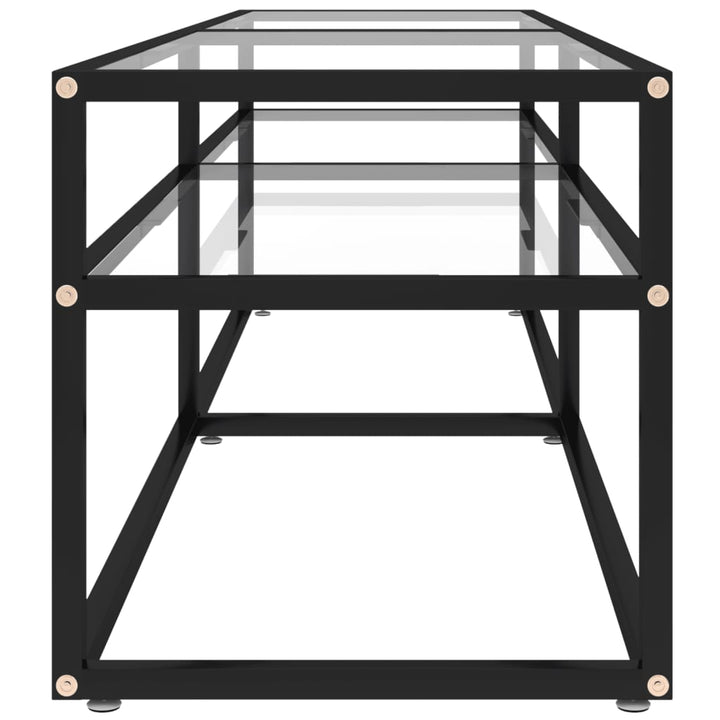 tv-bord 160x40x40,5 cm hærdet glas transparent