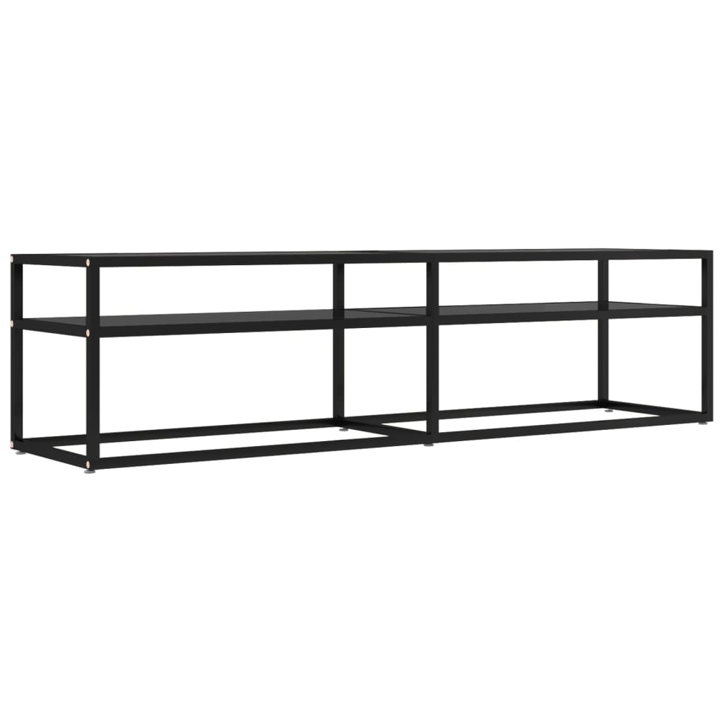 tv-bord 160x40x40,5 cm hærdet glas sort