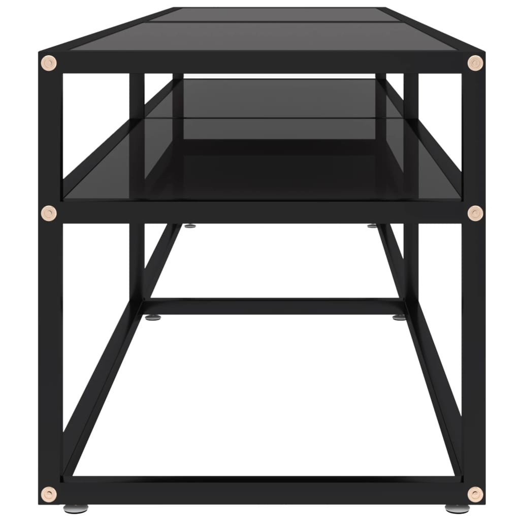 tv-bord 160x40x40,5 cm hærdet glas sort