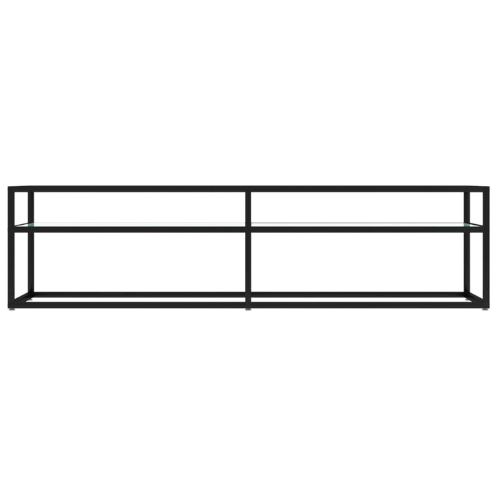 tv-bord 160x40x40,5 cm hærdet glas marmoreffekt hvid