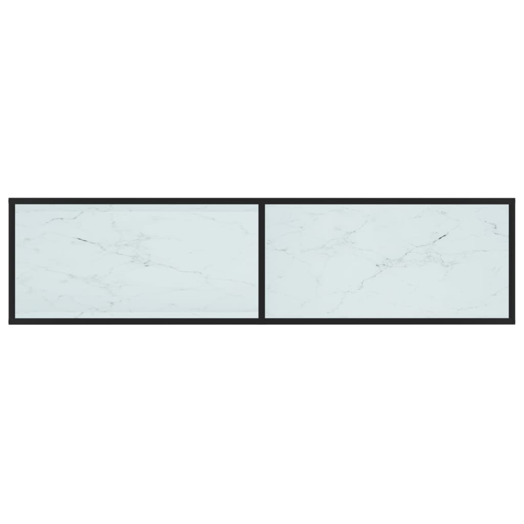 tv-bord 160x40x40,5 cm hærdet glas marmoreffekt hvid