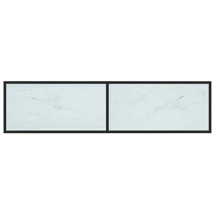 tv-bord 160x40x40,5 cm hærdet glas marmoreffekt hvid