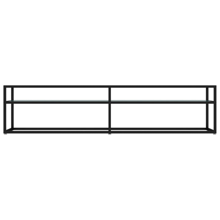 tv-bord 180x40x40,5 cm hærdet glas marmoreffekt hvid