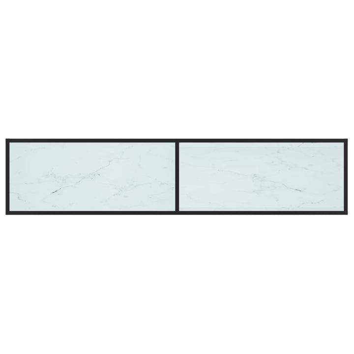 tv-bord 180x40x40,5 cm hærdet glas marmoreffekt hvid