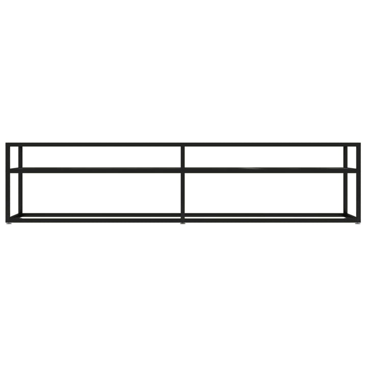 tv-bord 180x40x40,5 cm hærdet glas marmoreffekt sort