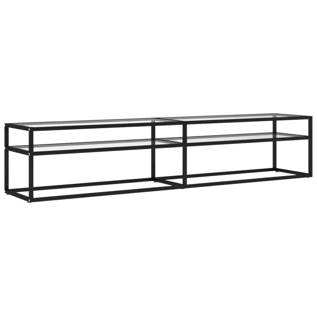 tv-bord 200x40x40,5 cm hærdet glas transparent