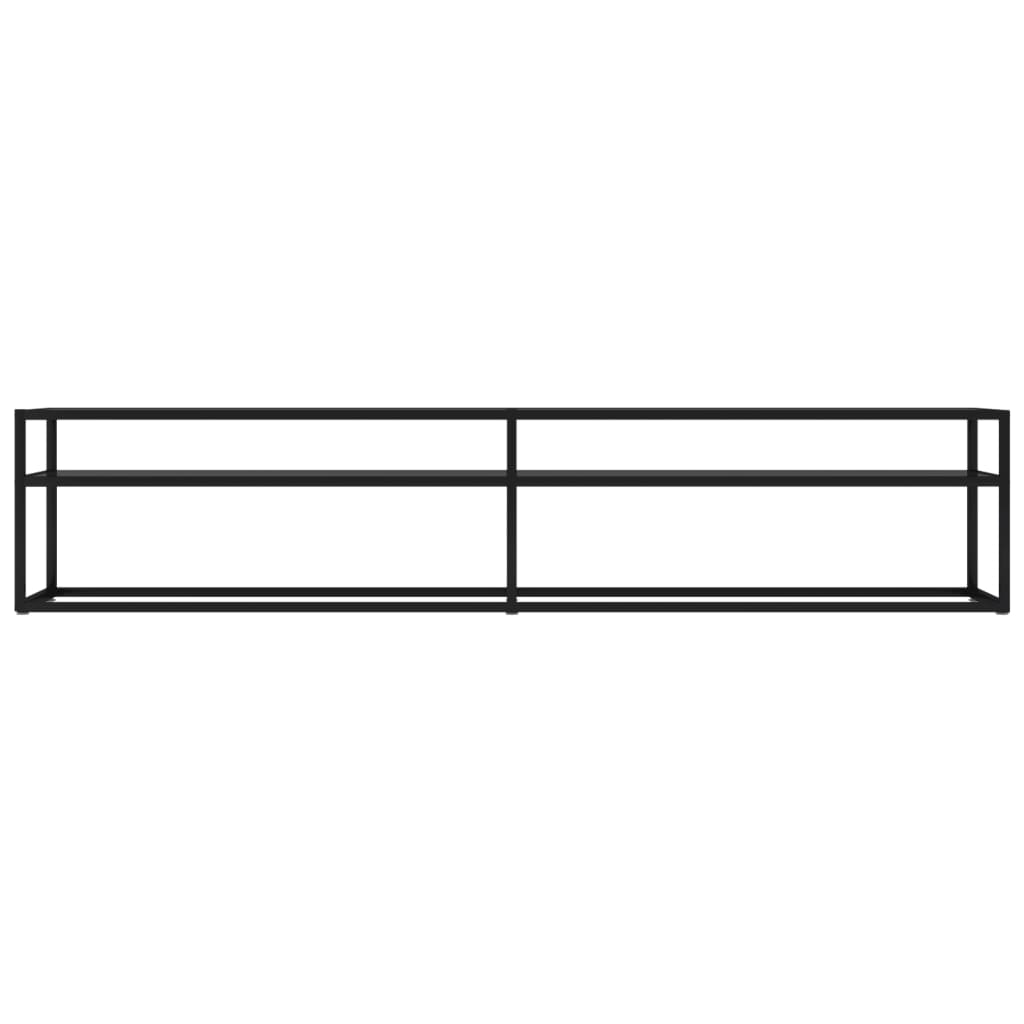 tv-bord 200x40x40,5 cm hærdet glas sort