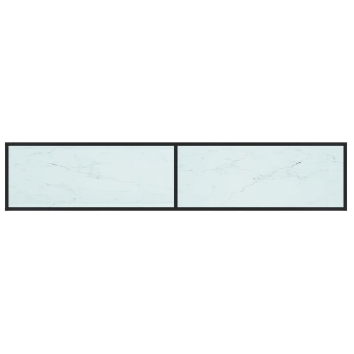 tv-bord 200x40x40,5 cm hærdet glas marmoreffekt hvid