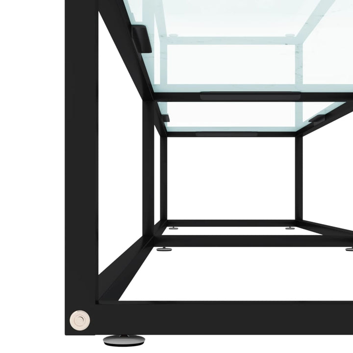 tv-bord 200x40x40,5 cm hærdet glas marmoreffekt hvid
