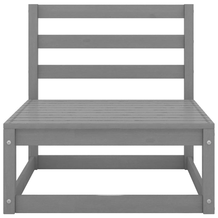 loungesæt til haven 11 dele massivt fyrretræ grå