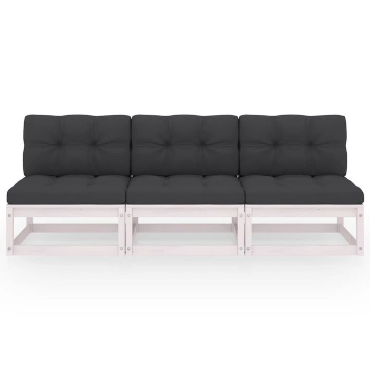 3-personers sofa med hynder massivt fyrretræ