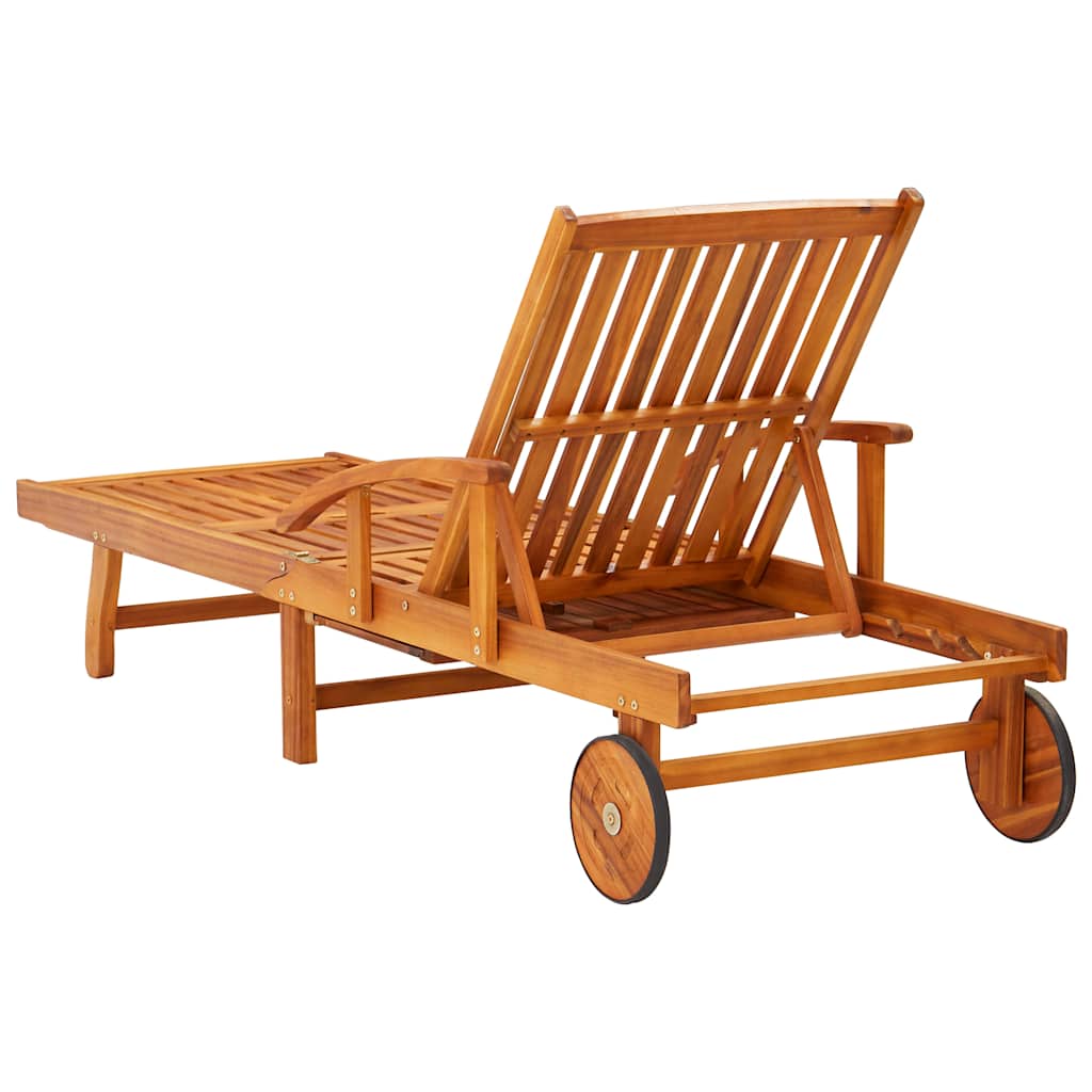 liggestole 2 stk. med hynder massivt akacietræ