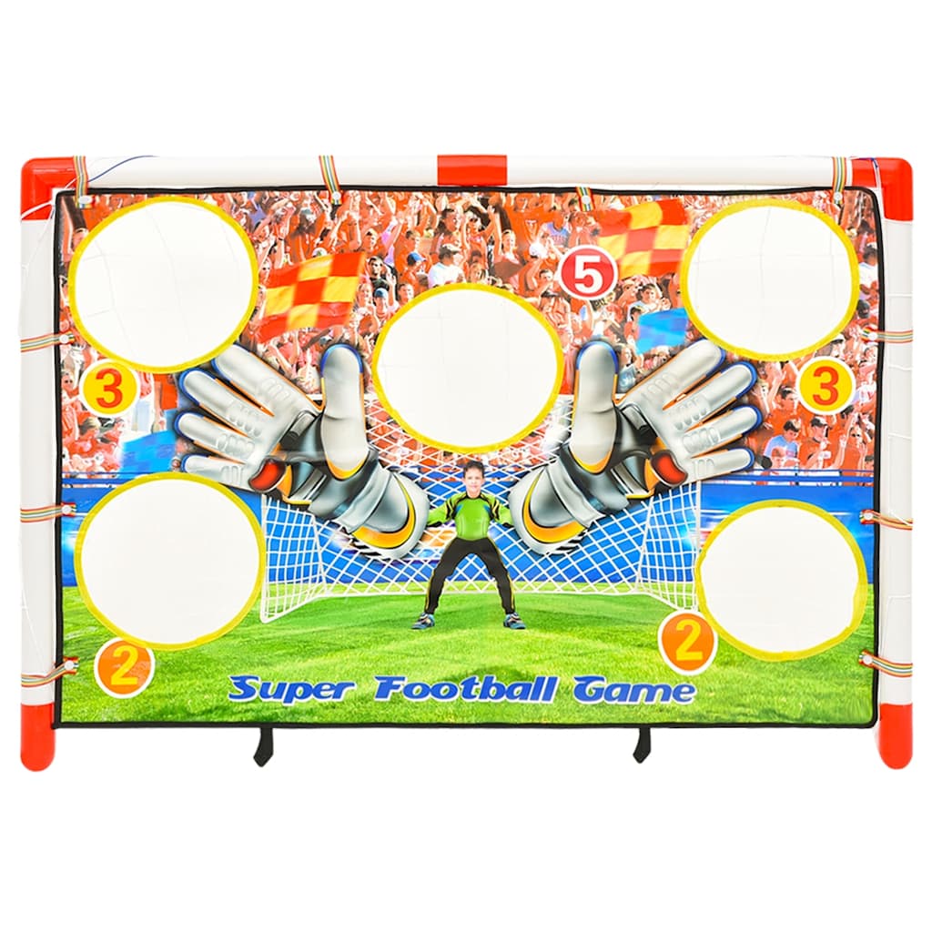 fodboldmål med målvæg til børn 120x51x77,5 cm