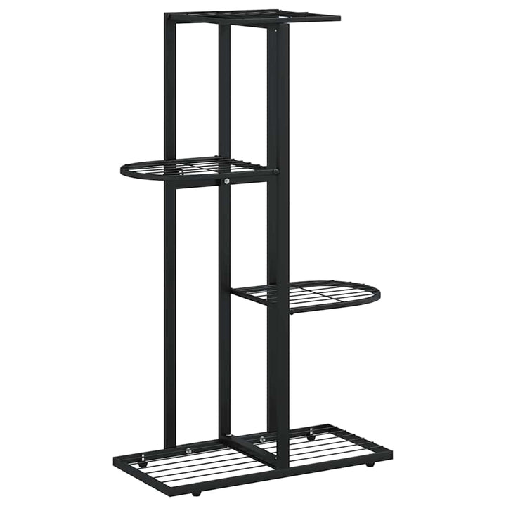 blomsterstativ i 4 niveauer 43x22x76 cm metal sort
