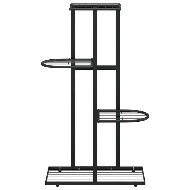 blomsterstativ i 4 niveauer 43x22x76 cm metal sort
