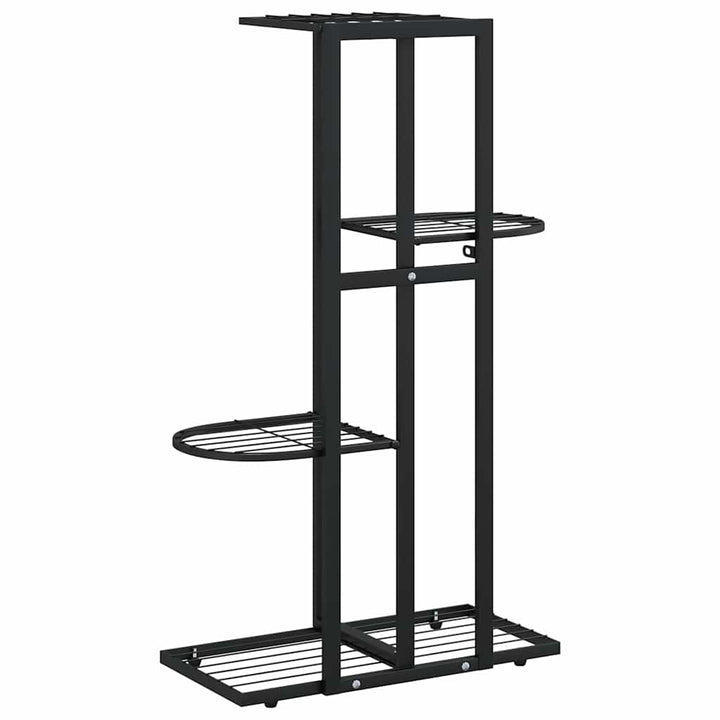 blomsterstativ i 4 niveauer 43x22x76 cm metal sort