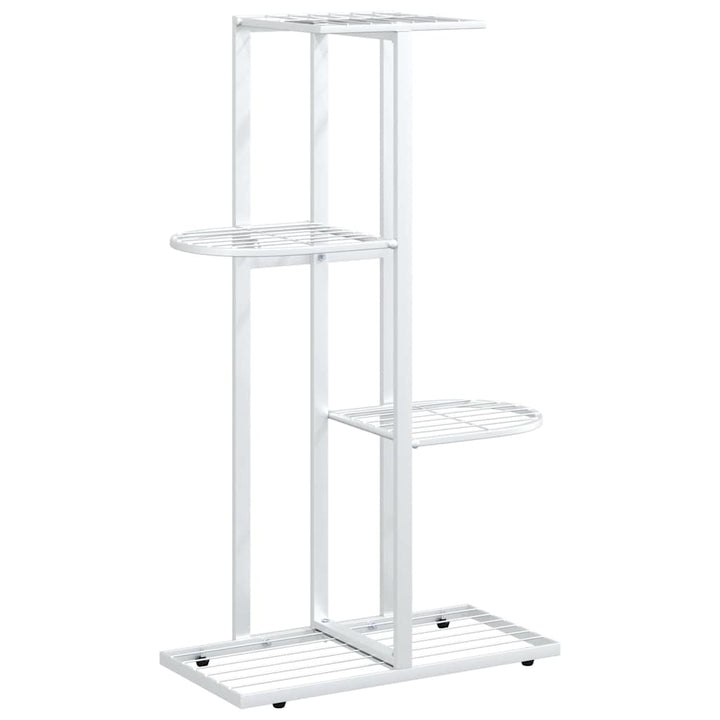 blomsterstativ i 4 niveauer 43x22x76 cm metal hvid