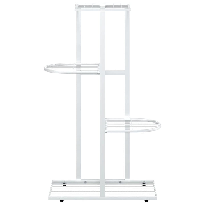 blomsterstativ i 4 niveauer 43x22x76 cm metal hvid