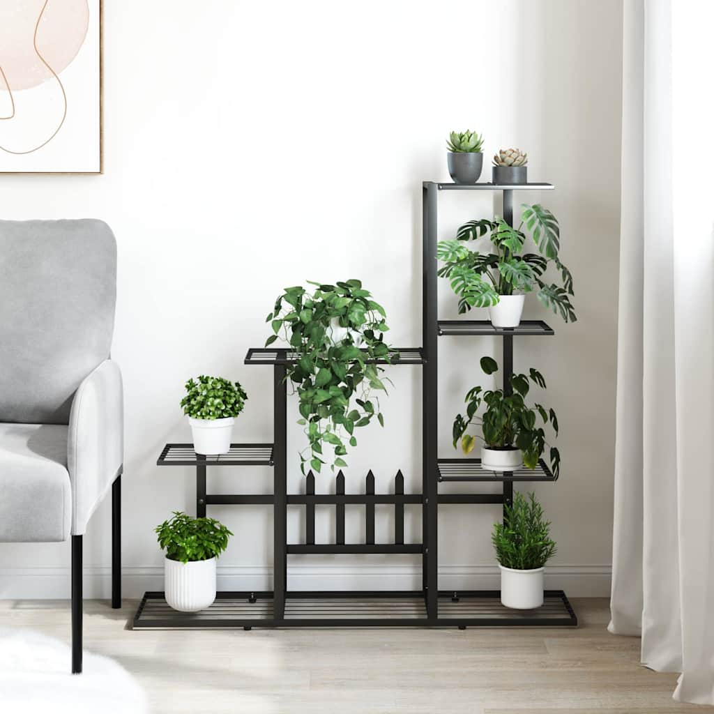 blomsterstativ 94,5x25x88 cm metal sort