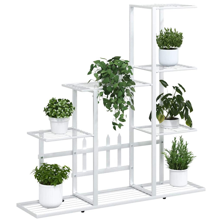 blomsterstativ 94,5x25x88 cm metal hvid